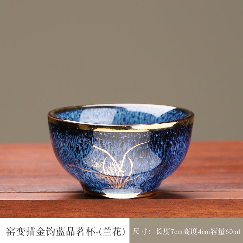 Unique Kiln-Change Tea Cup, One-of-a-Kind Master Cup, Kung Fu Tea Set Single Bowl
