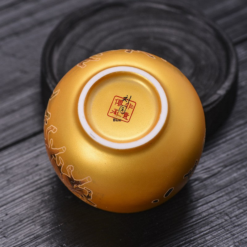 Eight Horses Picture Dragon King Cup Zen Meditation Cup Single Cup Master's Tasting Cup Ceramic Tea Set