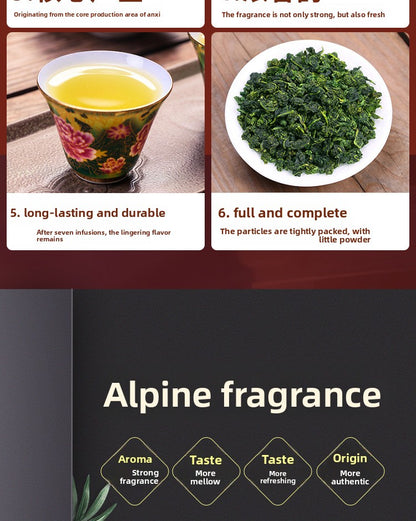 Anxi Strong Fragrance Tieguanyin Oolong Tea 500g Solid Wood Gift Box Traditional Charcoal Roasting Craft High Mountain Orchid Fragrance Seven Pours of Residual Fragrance