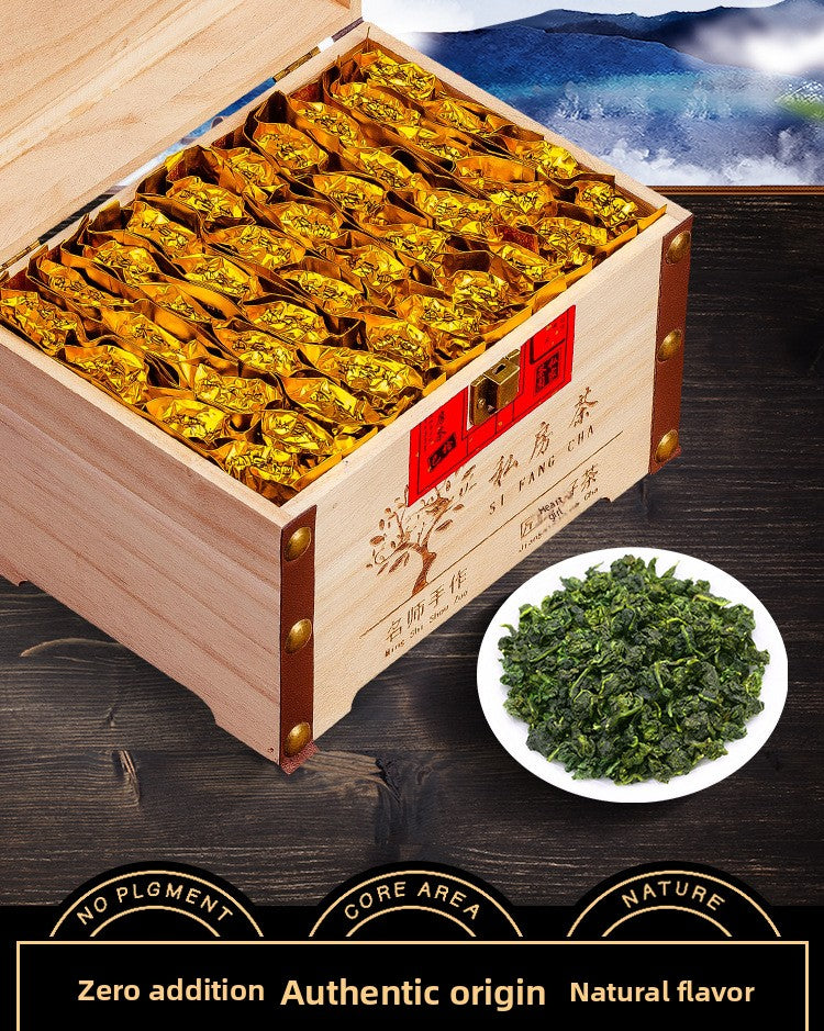 Anxi Strong Fragrance Tieguanyin Oolong Tea 500g Solid Wood Gift Box Traditional Charcoal Roasting Craft High Mountain Orchid Fragrance Seven Pours of Residual Fragrance