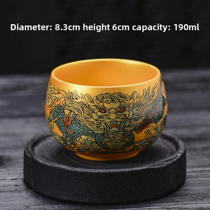 Eight Horses Picture Dragon King Cup Zen Meditation Cup Single Cup Master's Tasting Cup Ceramic Tea Set