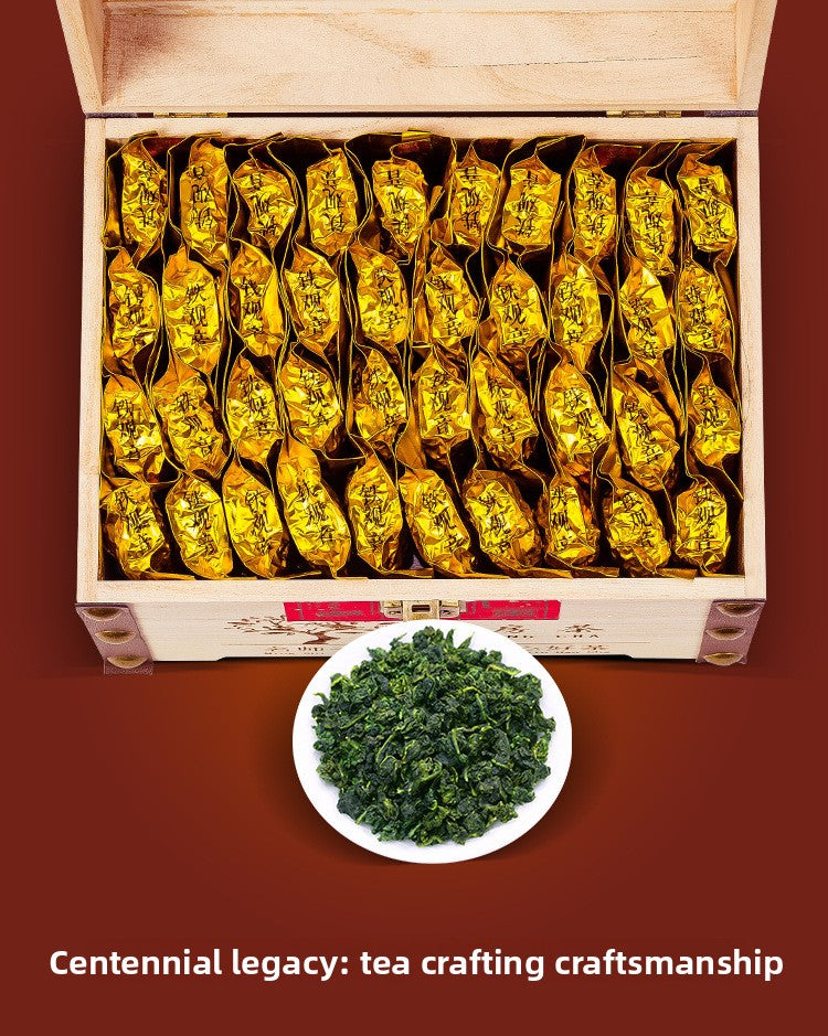 Anxi Strong Fragrance Tieguanyin Oolong Tea 500g Solid Wood Gift Box Traditional Charcoal Roasting Craft High Mountain Orchid Fragrance Seven Pours of Residual Fragrance