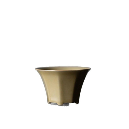 Octagonal Tea Cup, Yellow Porcelain, Ding Kiln Style Ceramic, Chinese Tea Cup, Fine Ceramics
