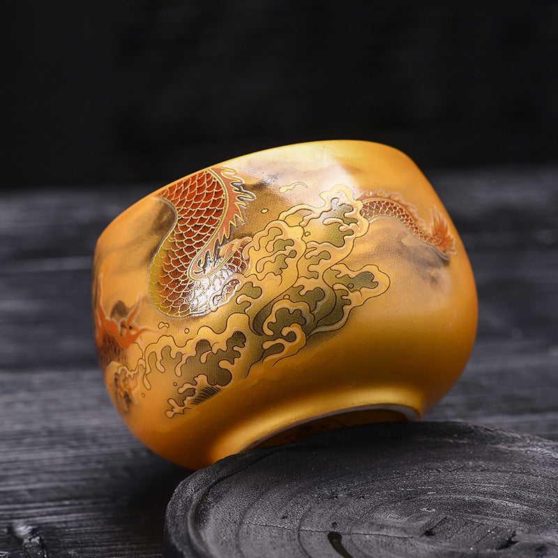 Eight Horses Picture Dragon King Cup Zen Meditation Cup Single Cup Master's Tasting Cup Ceramic Tea Set