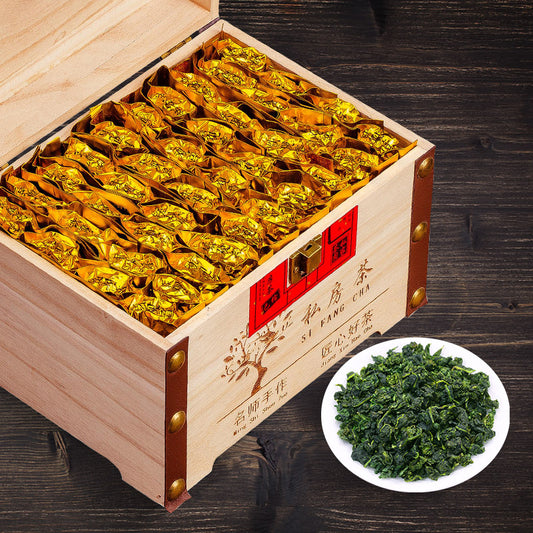 Anxi Strong Fragrance Tieguanyin Oolong Tea 500g Solid Wood Gift Box Traditional Charcoal Roasting Craft High Mountain Orchid Fragrance Seven Pours of Residual Fragrance