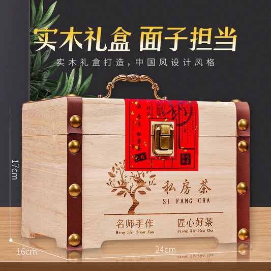 Anxi Strong Fragrance Tieguanyin Oolong Tea 500g Solid Wood Gift Box Traditional Charcoal Roasting Craft High Mountain Orchid Fragrance Seven Pours of Residual Fragrance