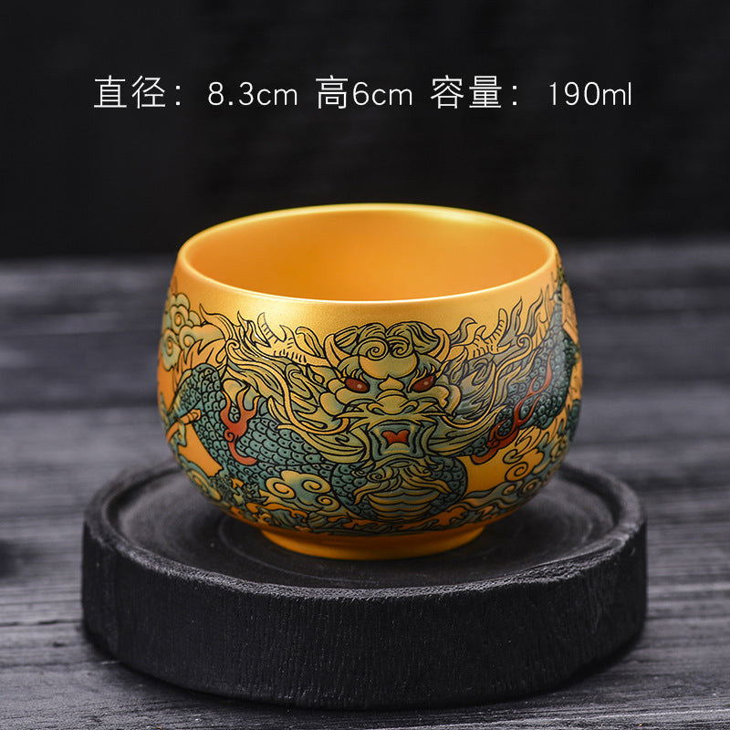 Eight Horses Picture Dragon King Cup Zen Meditation Cup Single Cup Master's Tasting Cup Ceramic Tea Set