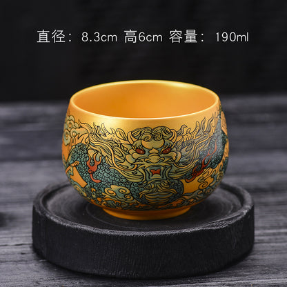 Eight Horses Picture Dragon King Cup Zen Meditation Cup Single Cup Master's Tasting Cup Ceramic Tea Set