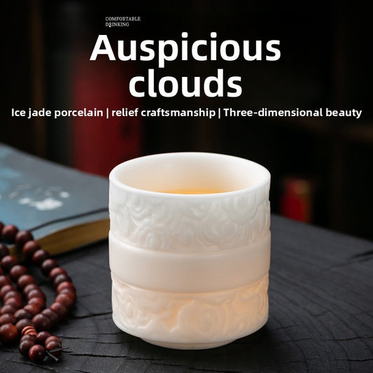 [Warm and Jade-like] Ice Type Master Cup Single Cup Kung Fu Tea Set Special