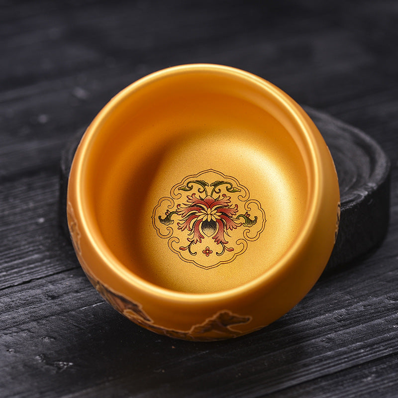 Eight Horses Picture Dragon King Cup Zen Meditation Cup Single Cup Master's Tasting Cup Ceramic Tea Set