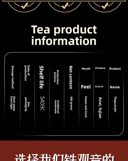 Anxi Strong Fragrance Tieguanyin Oolong Tea 500g Solid Wood Gift Box Traditional Charcoal Roasting Craft High Mountain Orchid Fragrance Seven Pours of Residual Fragrance