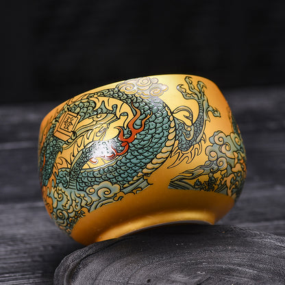 Eight Horses Picture Dragon King Cup Zen Meditation Cup Single Cup Master's Tasting Cup Ceramic Tea Set