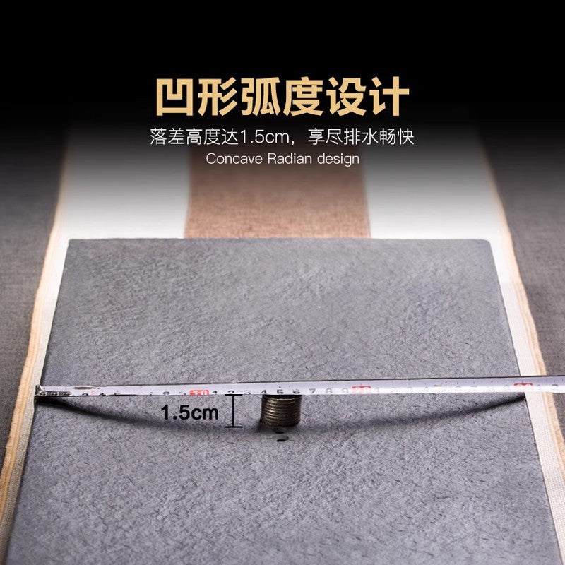 Wujin Stone Tea Tray - Handcrafted in Hui'an, China | Natural Black Stone Tea Table for Gongfu Tea Ceremony | Drainage Design