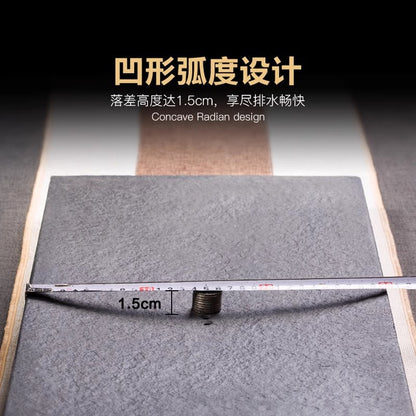 Wujin Stone Tea Tray - Handcrafted in Hui'an, China | Natural Black Stone Tea Table for Gongfu Tea Ceremony | Drainage Design