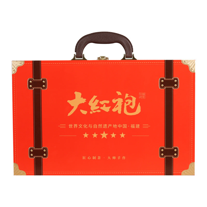 18-Canister Da Hong Pao Rock Oolong Tea Gift Set in Wood Grain Box
