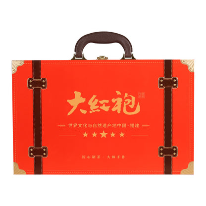 18-Canister Da Hong Pao Rock Oolong Tea Gift Set in Wood Grain Box