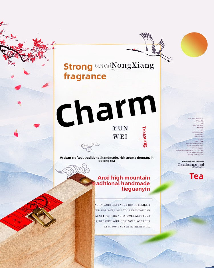 Anxi Strong Fragrance Tieguanyin Oolong Tea 500g Solid Wood Gift Box Traditional Charcoal Roasting Craft High Mountain Orchid Fragrance Seven Pours of Residual Fragrance