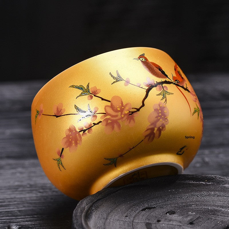 Eight Horses Picture Dragon King Cup Zen Meditation Cup Single Cup Master's Tasting Cup Ceramic Tea Set