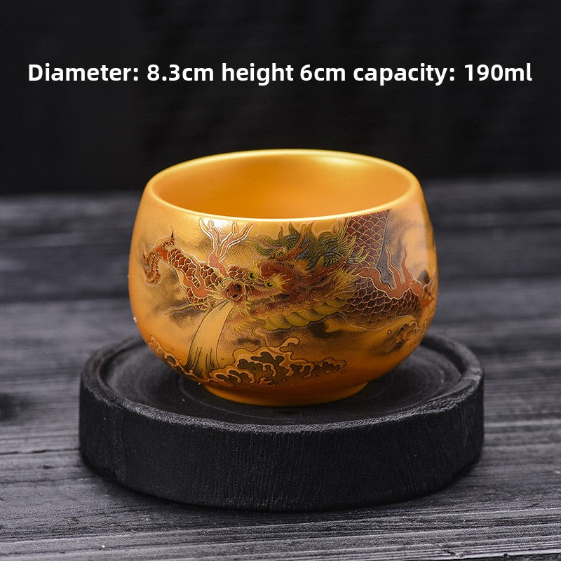 Eight Horses Picture Dragon King Cup Zen Meditation Cup Single Cup Master's Tasting Cup Ceramic Tea Set