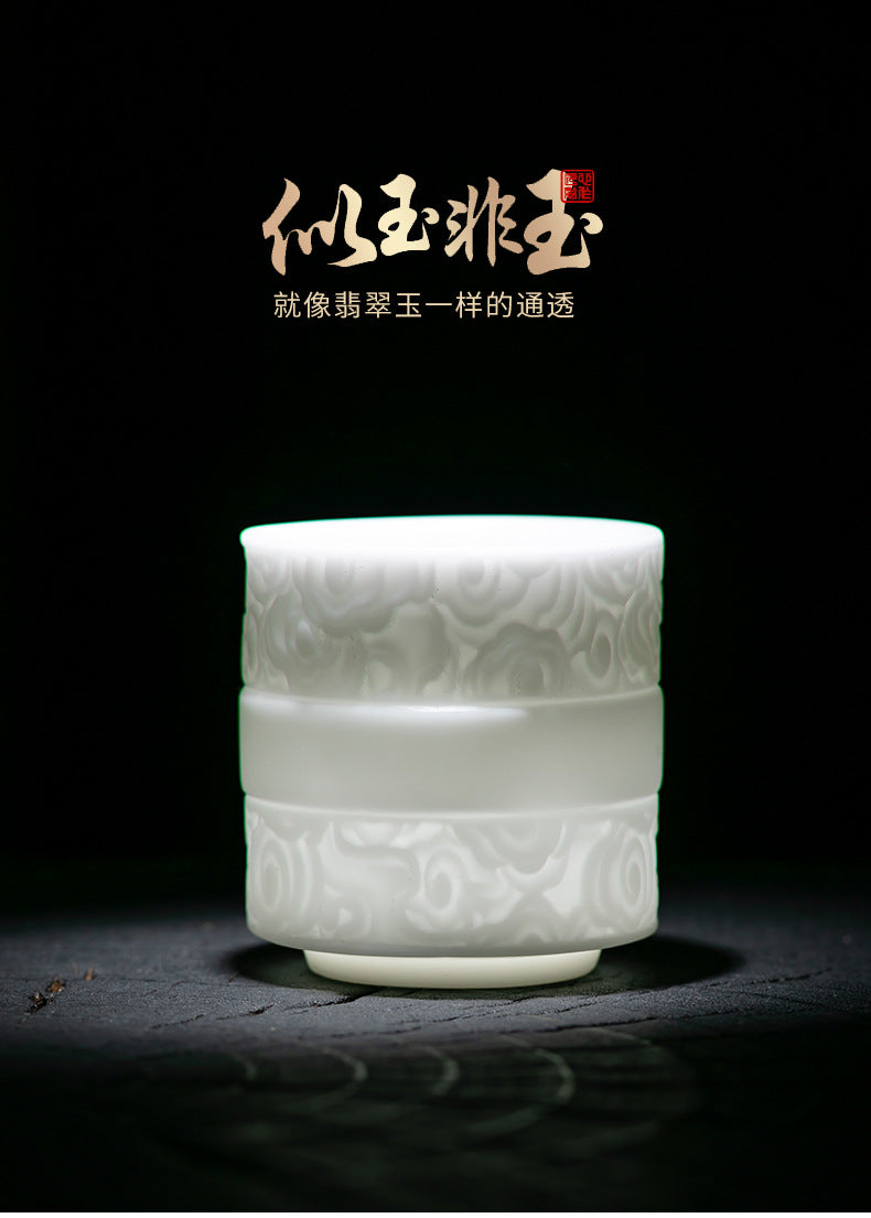 [Warm and Jade-like] Ice Type Master Cup Single Cup Kung Fu Tea Set Special