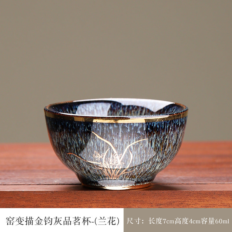 Unique Kiln-Change Tea Cup, One-of-a-Kind Master Cup, Kung Fu Tea Set Single Bowl