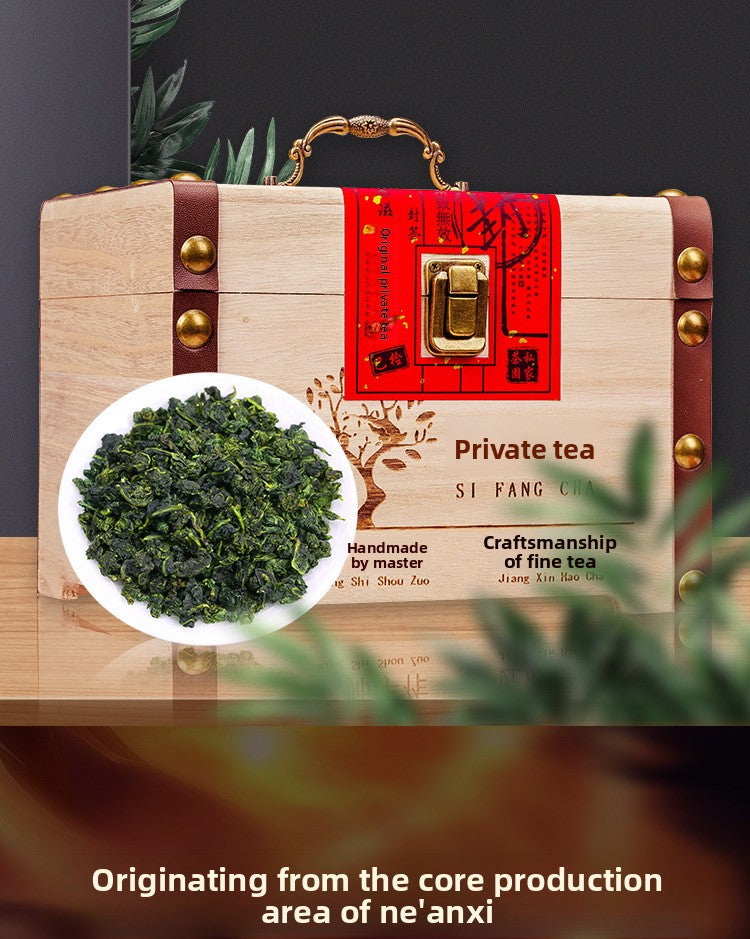 Anxi Strong Fragrance Tieguanyin Oolong Tea 500g Solid Wood Gift Box Traditional Charcoal Roasting Craft High Mountain Orchid Fragrance Seven Pours of Residual Fragrance